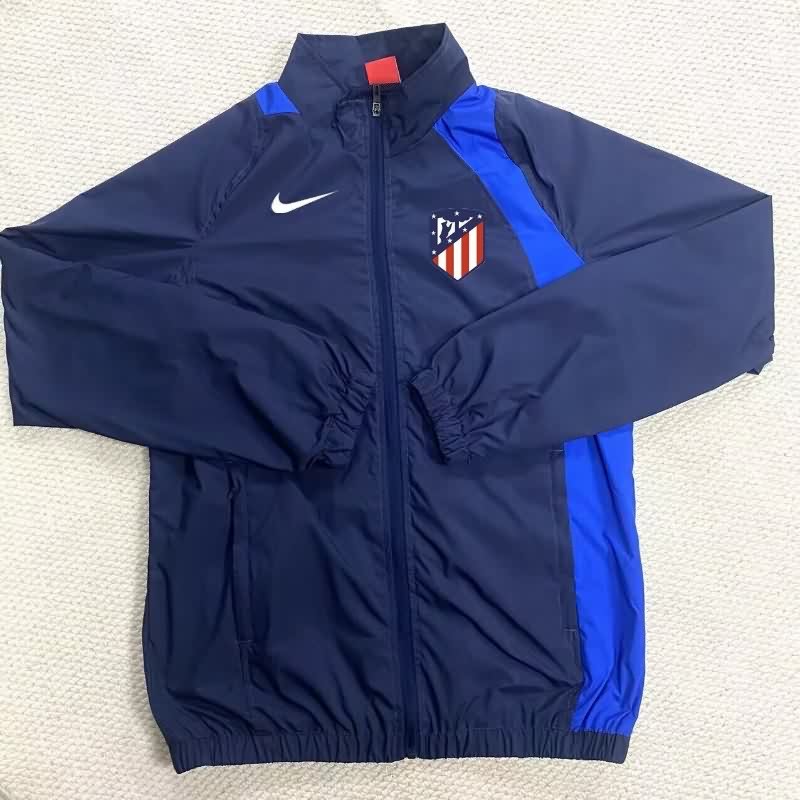 AAA Quality Atletico Madrid 25/26 Dark Blue Soccer Windbreaker 02