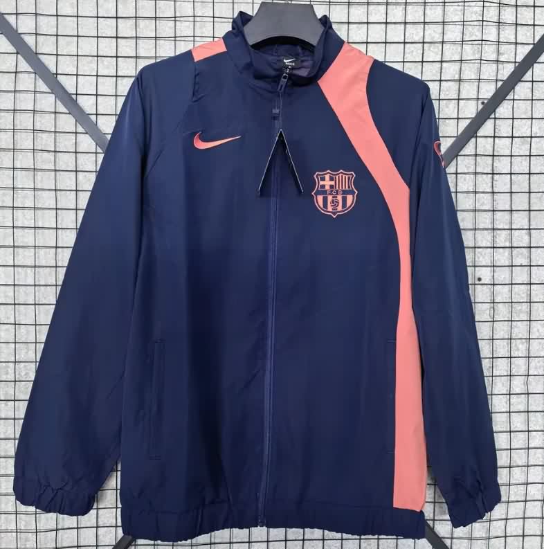 AAA Quality Barcelona 25/26 Dark Blue Soccer Windbreaker 04