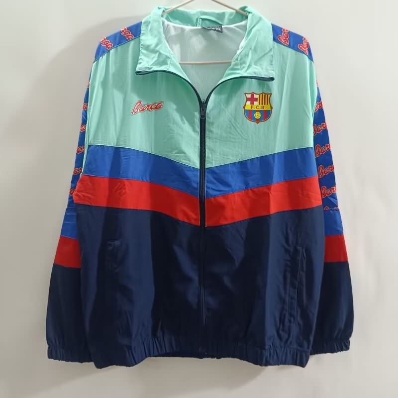 AAA Quality Barcelona 25/26 Green Dark Blue Soccer Windbreaker