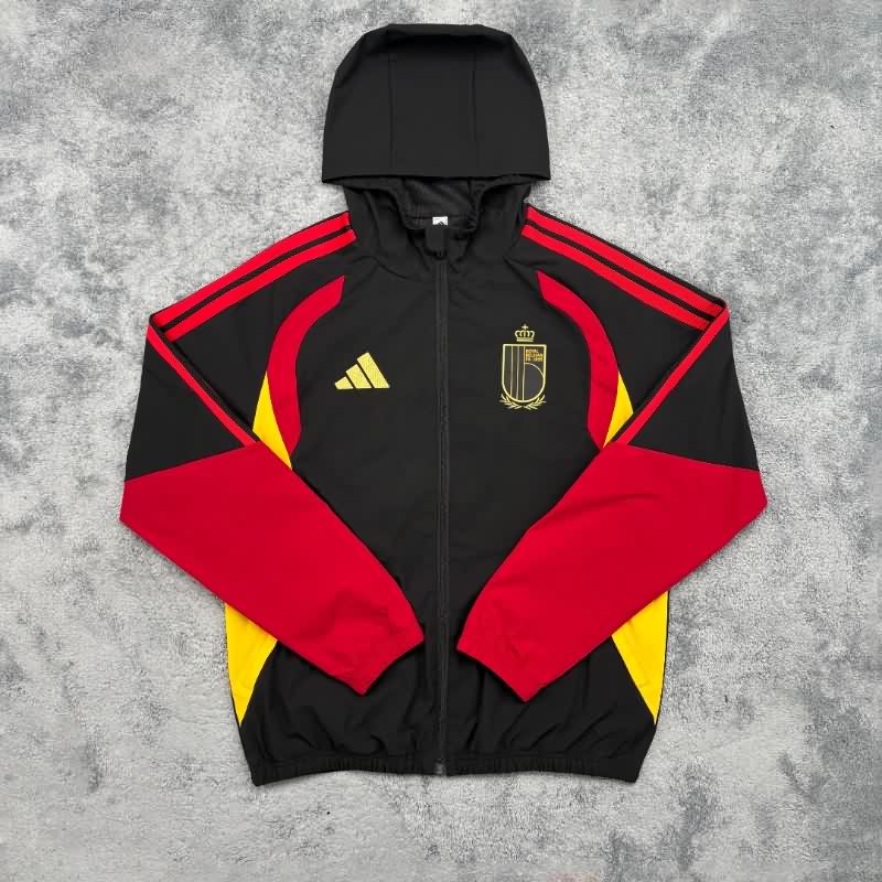 AAA Quality Belgium 2026 Black Soccer Windbreaker