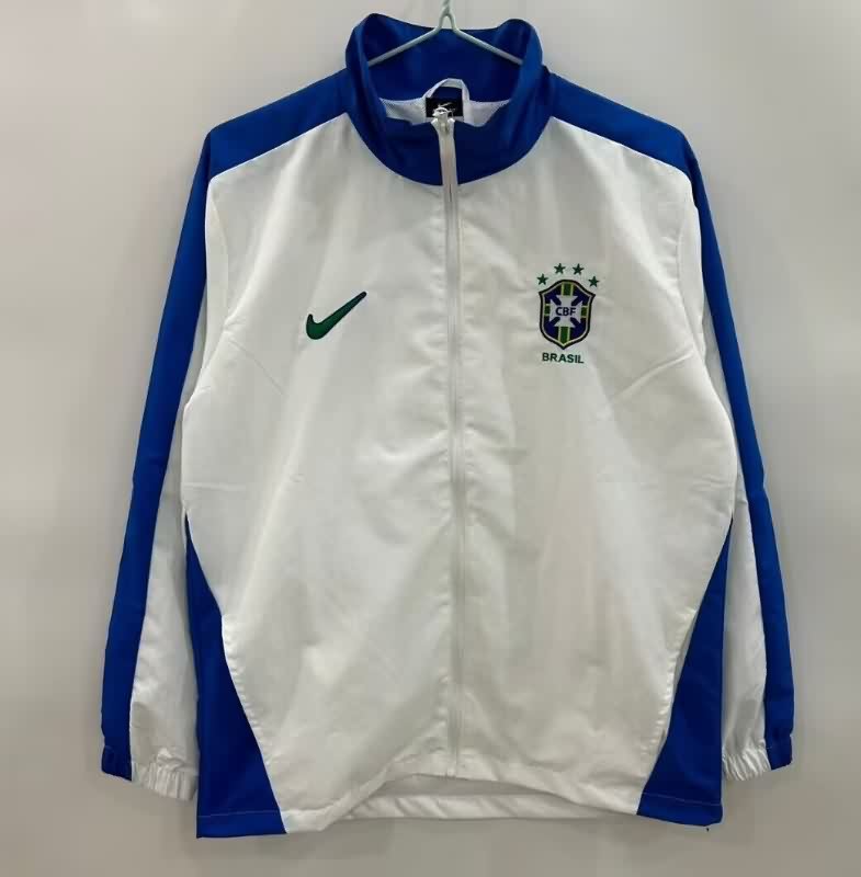 AAA Quality Brazil 2025 White Soccer Windbreaker  AAA Quality Brazil 2025 White Soccer Windbreaker