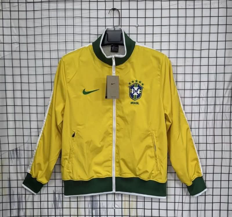 AAA Quality Brazil 2025 Yellow Soccer Windbreaker AAA Quality Brazil 2025 Yellow Soccer Windbreaker