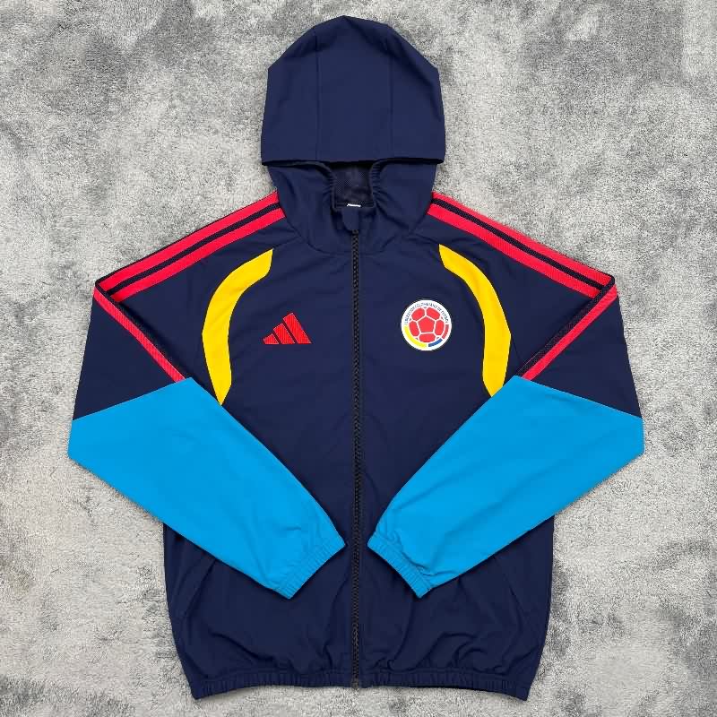 AAA Quality Colombia 2026 Dark Blue Soccer Windbreaker