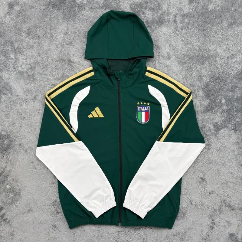 AAA Quality Italy 2026 Green Soccer Windbreaker