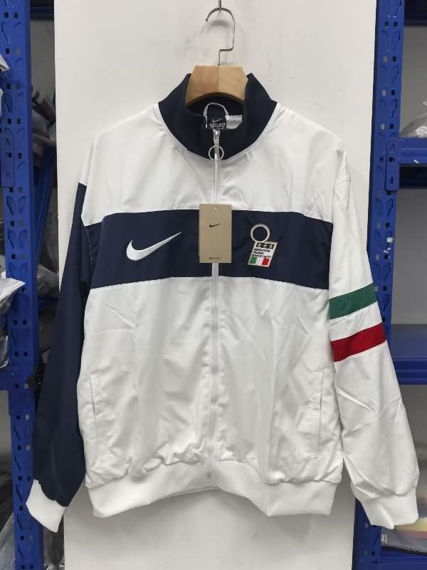 AAA Quality Italy 2025 White Soccer Windbreaker 02