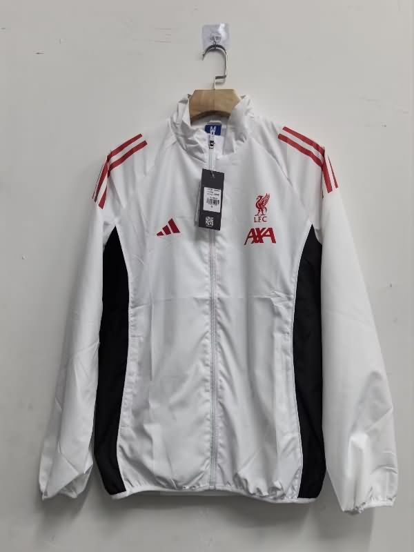 AAA Quality Liverpool 25/26 White Soccer Windbreaker AAA Quality Liverpool 25/26 White Soccer Windbreaker