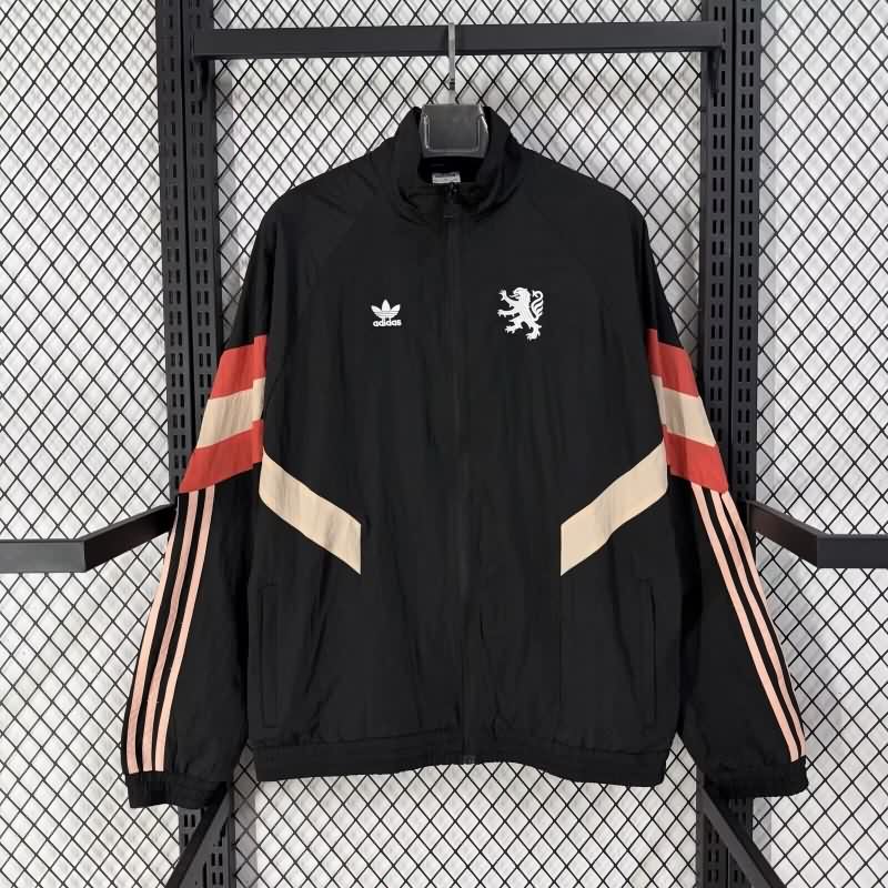 AAA Quality Lyon 25/26 Black Soccer Windbreaker