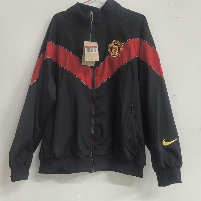 AAA Quality Manchester United 25/26 Black Soccer Windbreaker