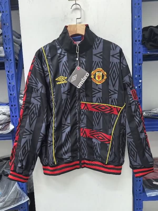 AAA Quality Manchester United 25/26 Black Soccer Windbreaker 02