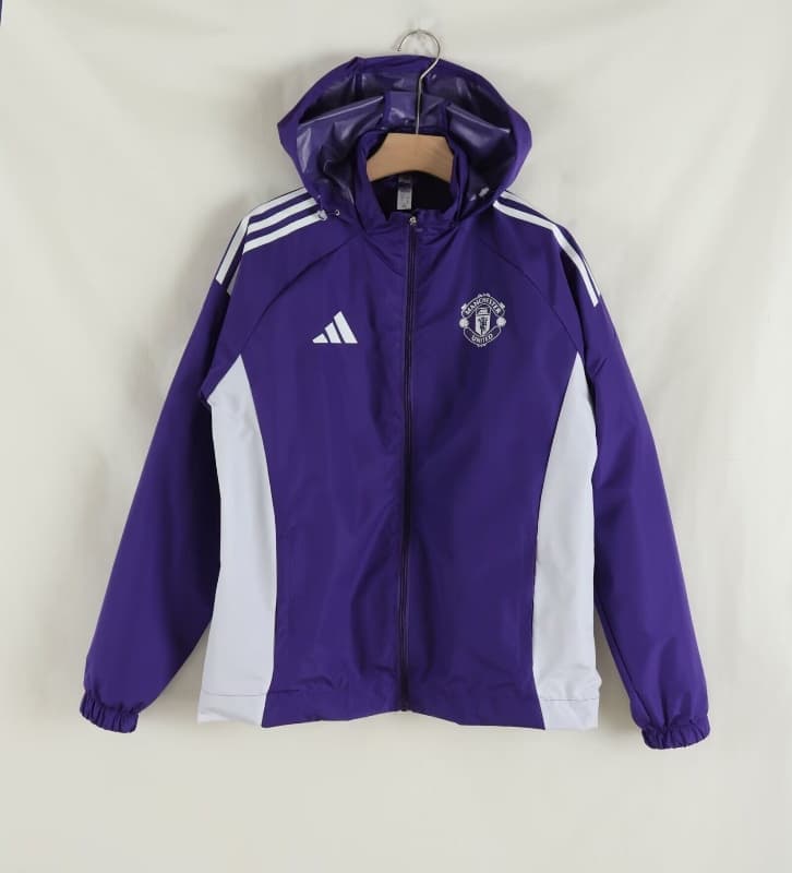 AAA Quality Manchester United 25/26 Purple Soccer Windbreaker 02