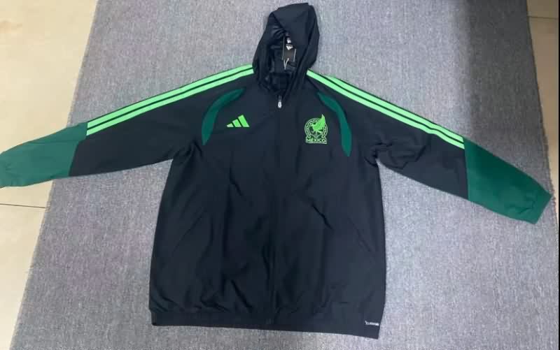 AAA Quality Mexico 2025 Black Soccer Windbreaker 02