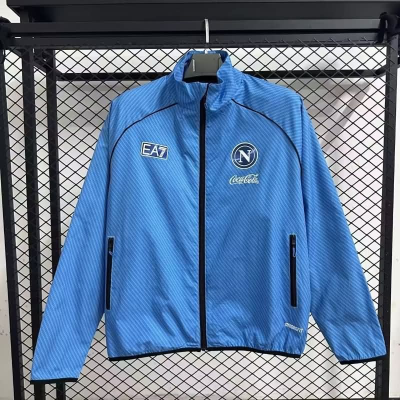 AAA Quality Napoli 25/26 Blue Soccer Windbreaker AAA Quality Napoli 25/26 Blue Soccer Windbreaker