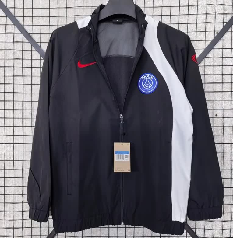 AAA Quality Paris St German 25/26 Black Soccer Windbreaker 03