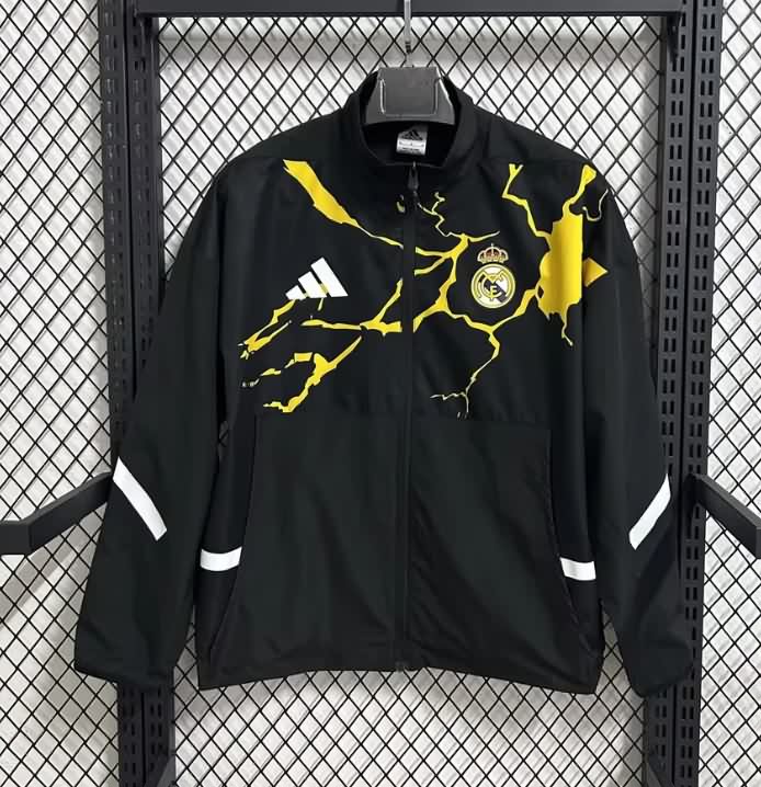 AAA Quality Real Madrid 25/26 Black Soccer Windbreaker 04