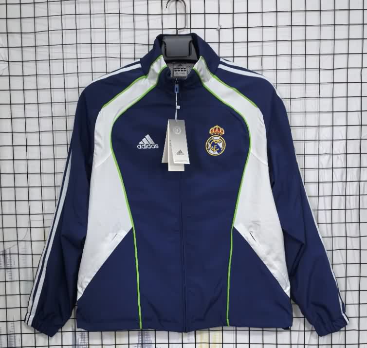 AAA Quality Real Madrid 25/26 Dark Blue Soccer Windbreaker 05