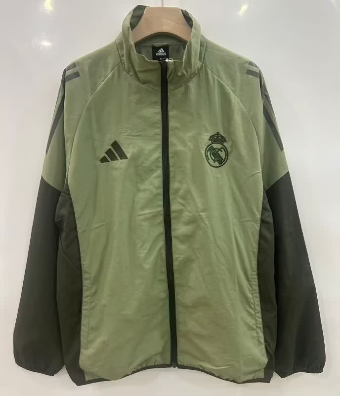 AAA Quality Real Madrid 25/26 Green Soccer Windbreaker 03