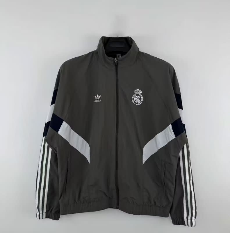 AAA Quality Real Madrid 25/26 Grey Soccer Windbreaker AAA Quality Real Madrid 25/26 Grey Soccer Windbreaker