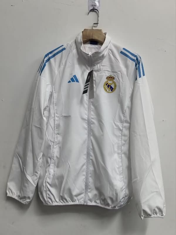 AAA Quality Real Madrid 25/26 White Soccer Windbreaker 03 AAA Quality Real Madrid 25/26 White Soccer Windbreaker 03