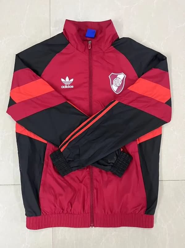 AAA Quality River Plate 2025 Red Soccer Windbreaker