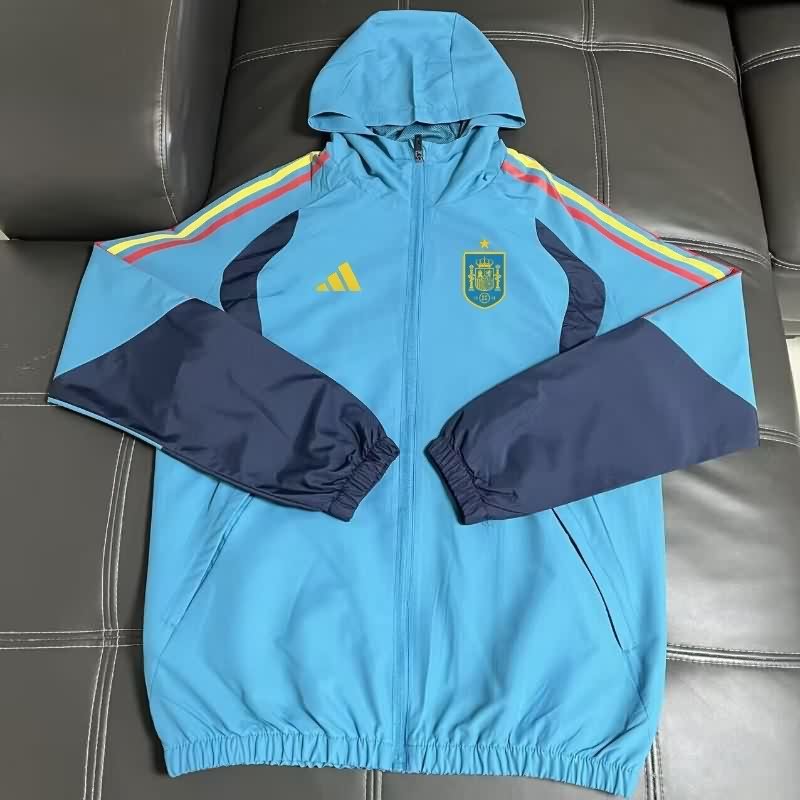 AAA Quality Spain 2026 Blue Soccer Windbreaker