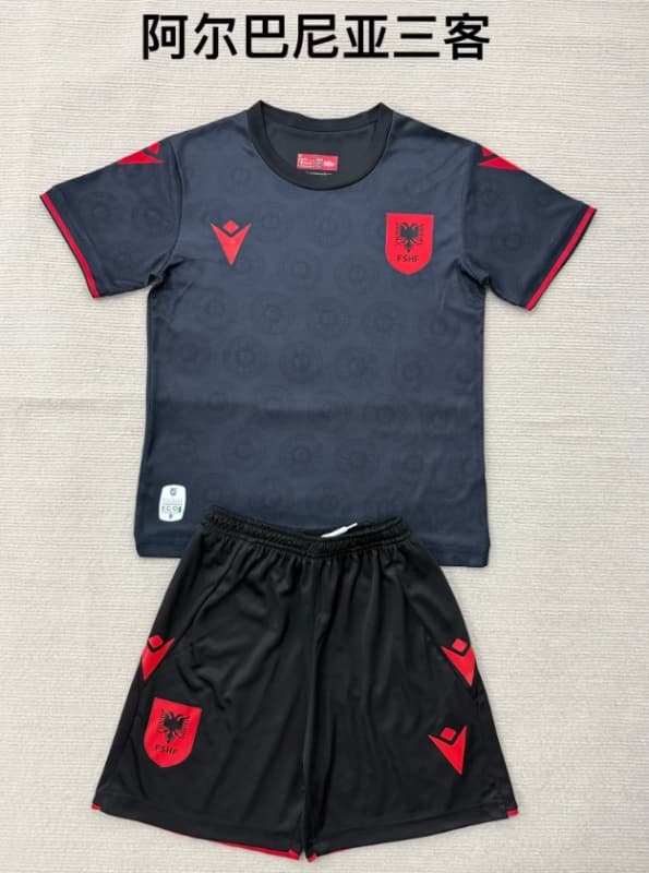 Kids Albania 2026 Third Soccer Jersey And Shorts