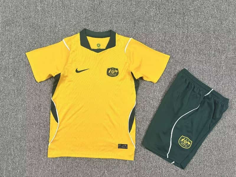Kids Australia 2026 World Cup Home Soccer Jersey And Shorts