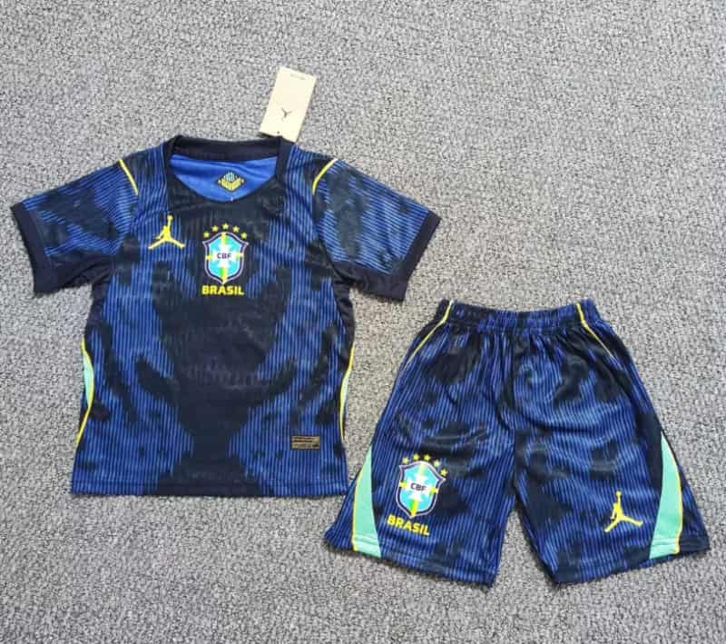 Kids Brazil 2026 Away Soccer Jersey And Shorts (Player)