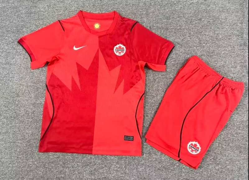 Kids Canada 2026 World Cup Home Soccer Jersey And Shorts