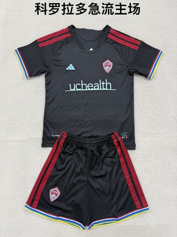Kids Colorado Rapids 2026 Home Soccer Jersey And Shorts