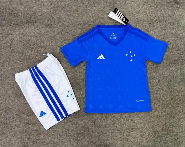 Kids Cruzeiro 2026 Home Soccer Jersey And Shorts