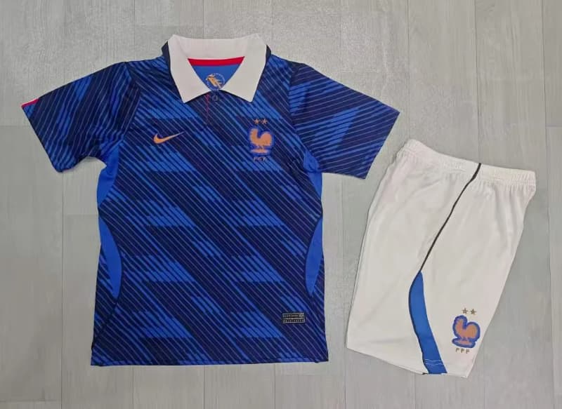 Kids France 2026 World Cup Home Soccer Jersey And Shorts