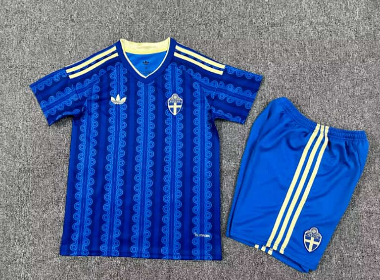 Kids Sweden 2026 Away Soccer Jersey And Shorts