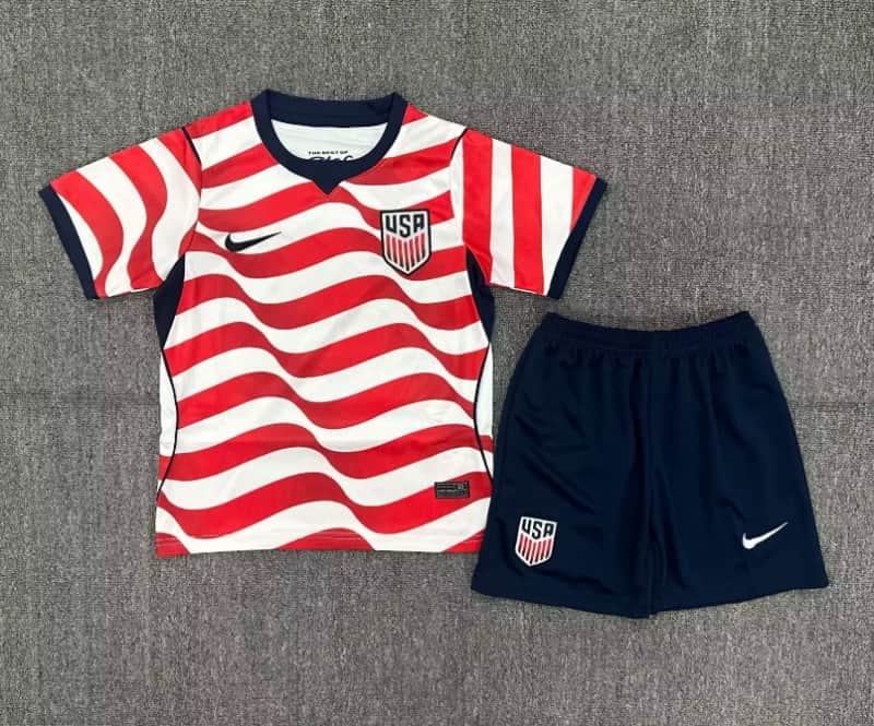 Kids USA 2026 Home Soccer Jersey And Shorts