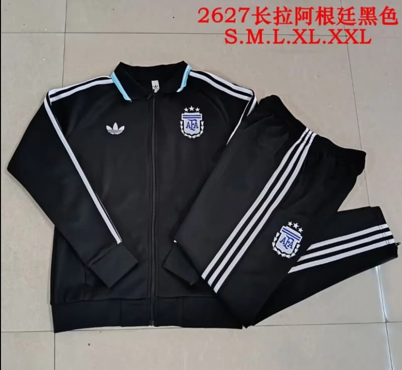 AAA Quality Argentina 2026 Black Soccer Tracksuit