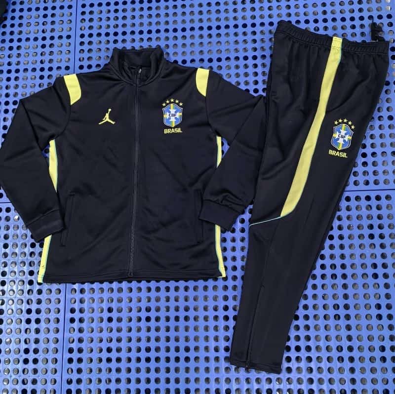 AAA Quality Brazil 2026 Black Soccer Tracksuit 03
