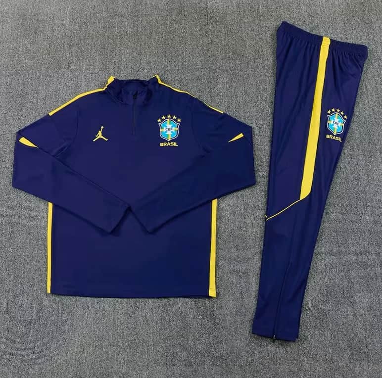 AAA Quality Brazil 2026 Dark Blue Soccer Tracksuit