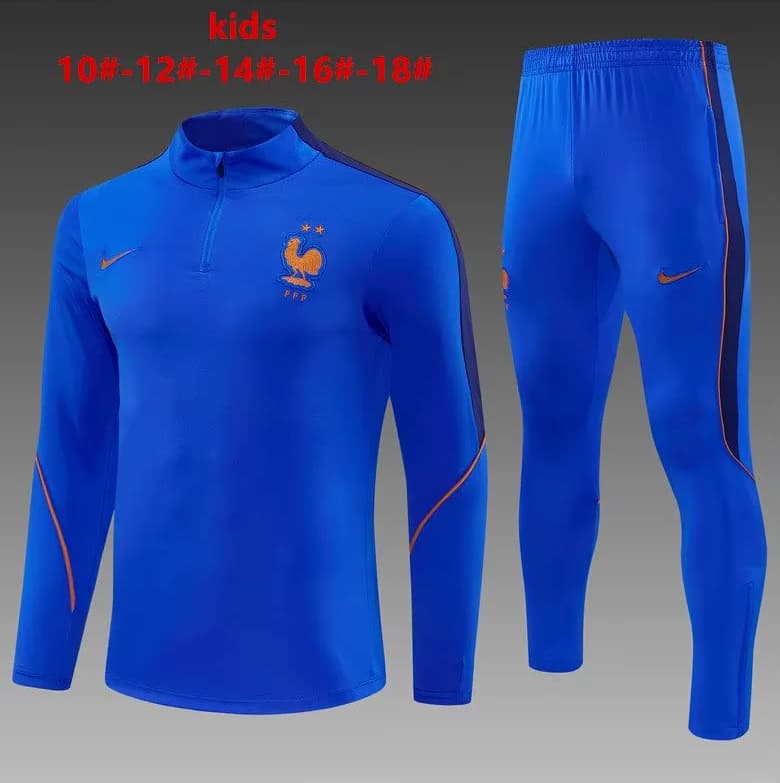 Kids AAA Quality France 2026 Blue Soccer Tracksuit