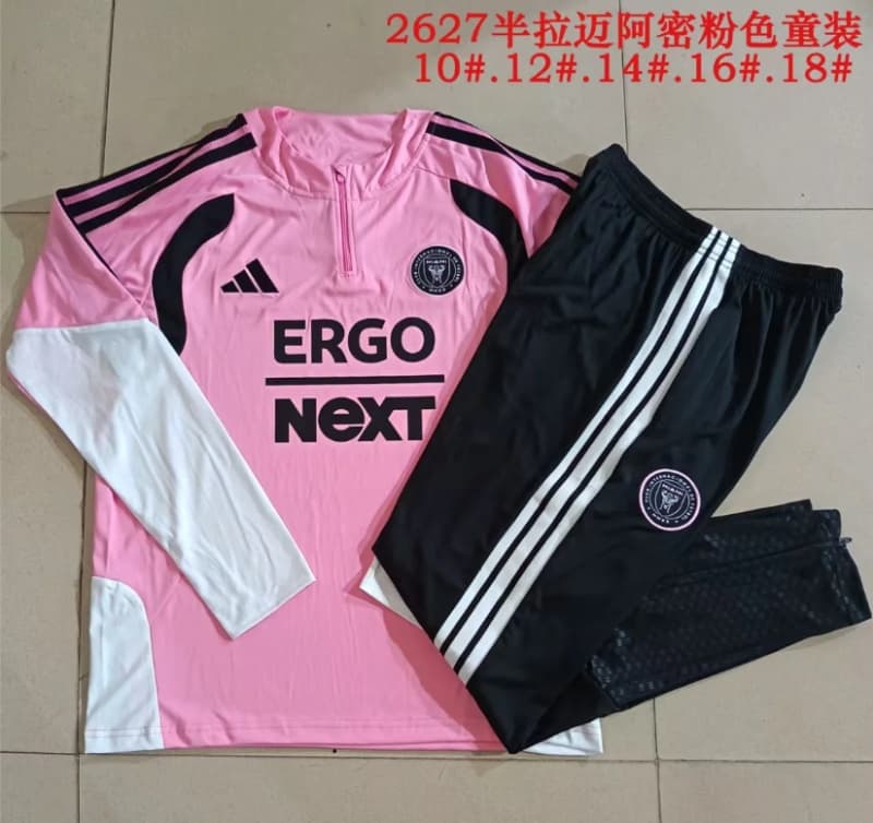 Kids AAA Quality Inter Miami 2026 Pink Soccer Tracksuit 02