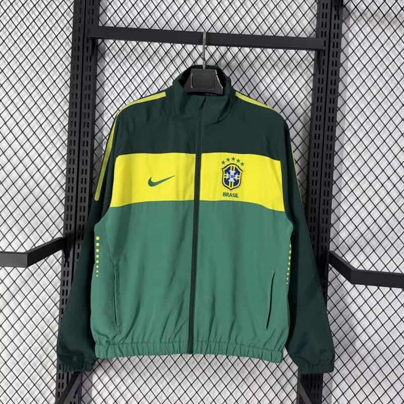 AAA Quality Brazil 2026 Green Soccer Windbreaker