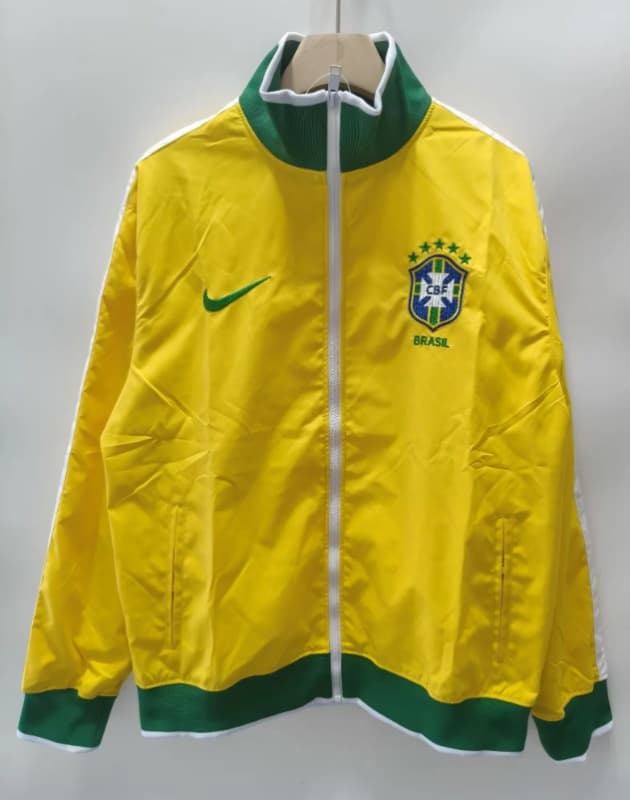 AAA Quality Brazil 2026 Yellow Soccer Windbreaker