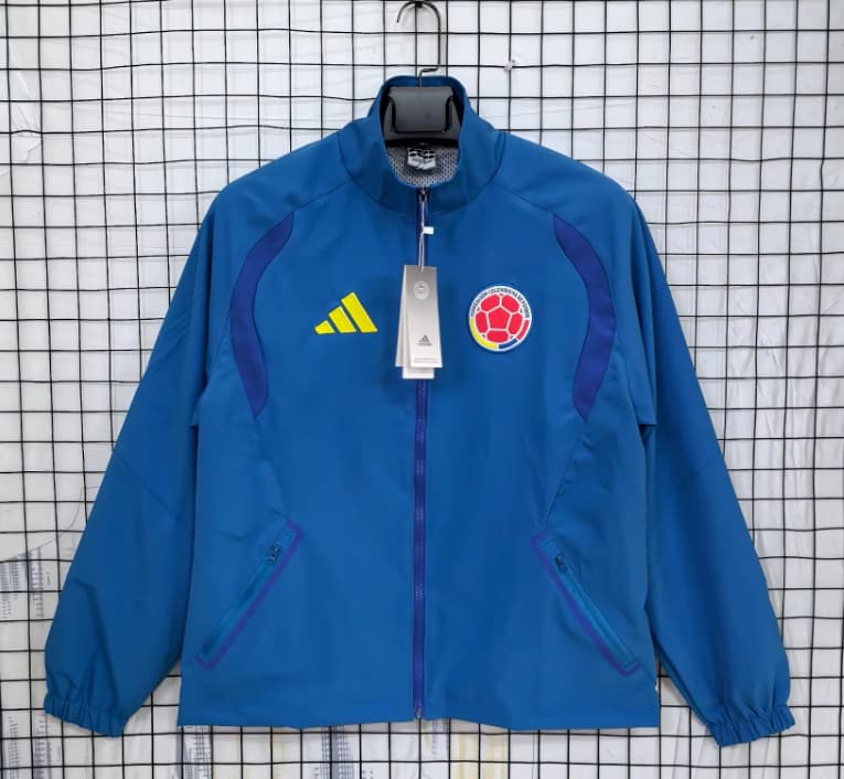 AAA Quality Colombia 2026 Blue Soccer Windbreaker AAA Quality Colombia 2026 Blue Soccer Windbreaker