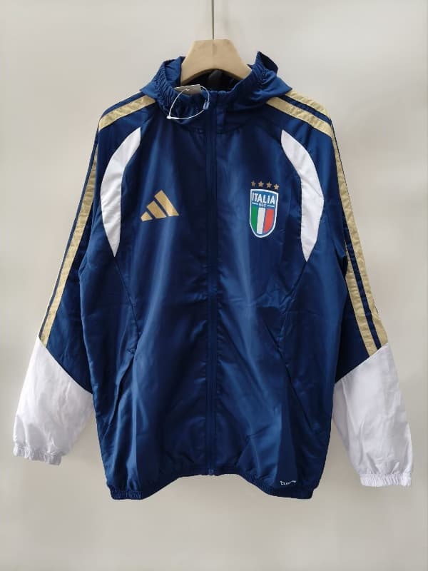 AAA Quality Italy 2026 Blue Soccer Windbreaker