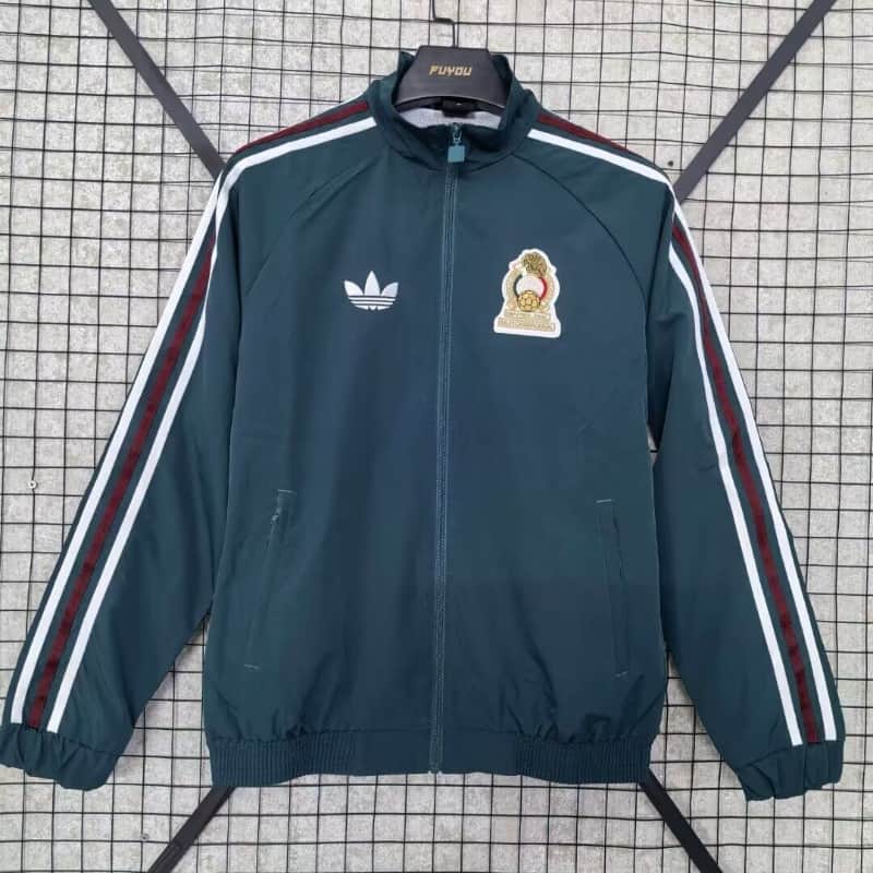 AAA Quality Mexico 2026 Dark Green Soccer Windbreaker
