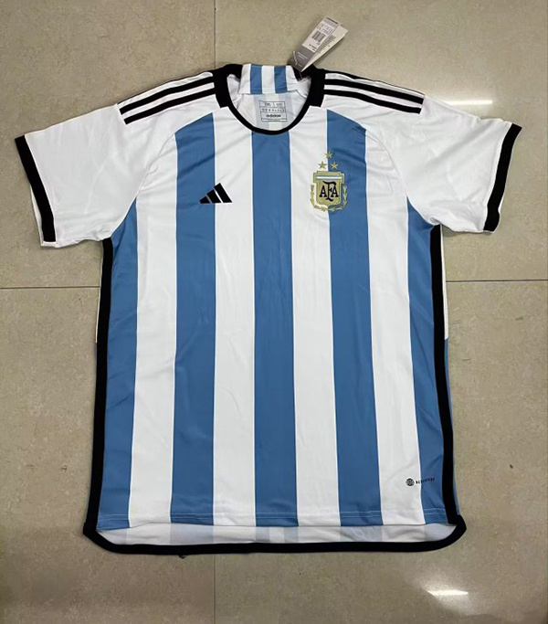 AAA Quality Argentina 2022 World Cup Home 3 Stars Soccer Jersey