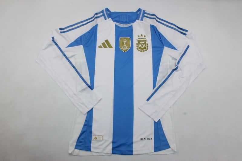 AAA Quality Argentina 2024 Copa America Home Long Sleeve Soccer Jersey (Player)