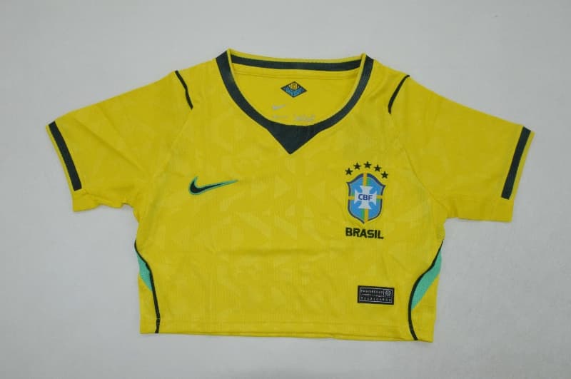 AAA Quality Brazil 2026 Home Women Cropped Soccer Jersey