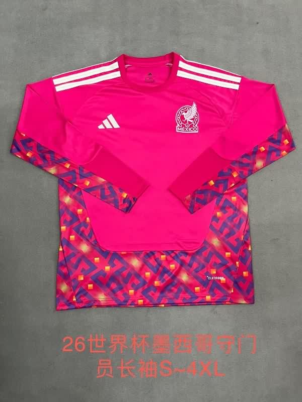 AAA Quality Mexico 2025 Goalkeeper Pink Long Sleeve Soccer Jersey