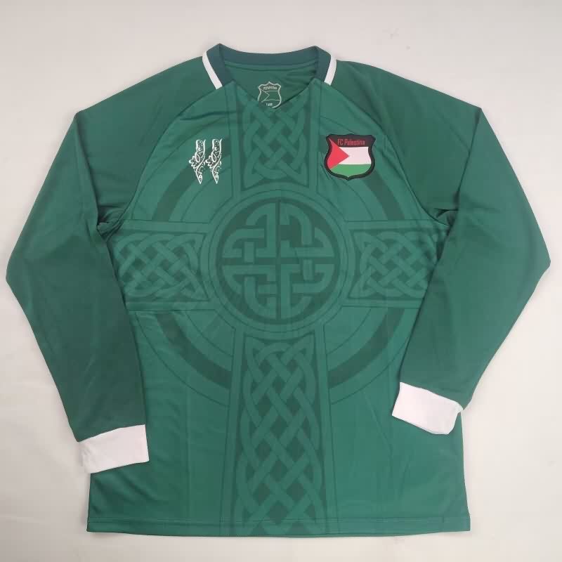 AAA Quality Palestine 2026 Green Long Sleeve Soccer Jersey