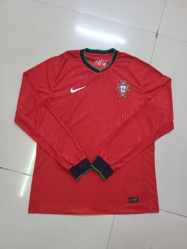 AAA Quality Portugal 2024 Home Long Sleeve Soccer Jersey (Player)