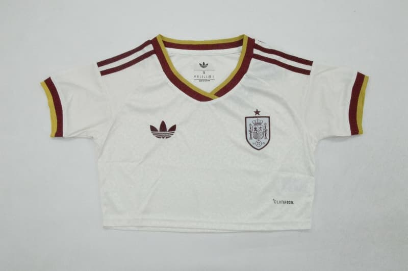 AAA Quality Spain 2026 World Cup Away Women Cropped Soccer Jersey